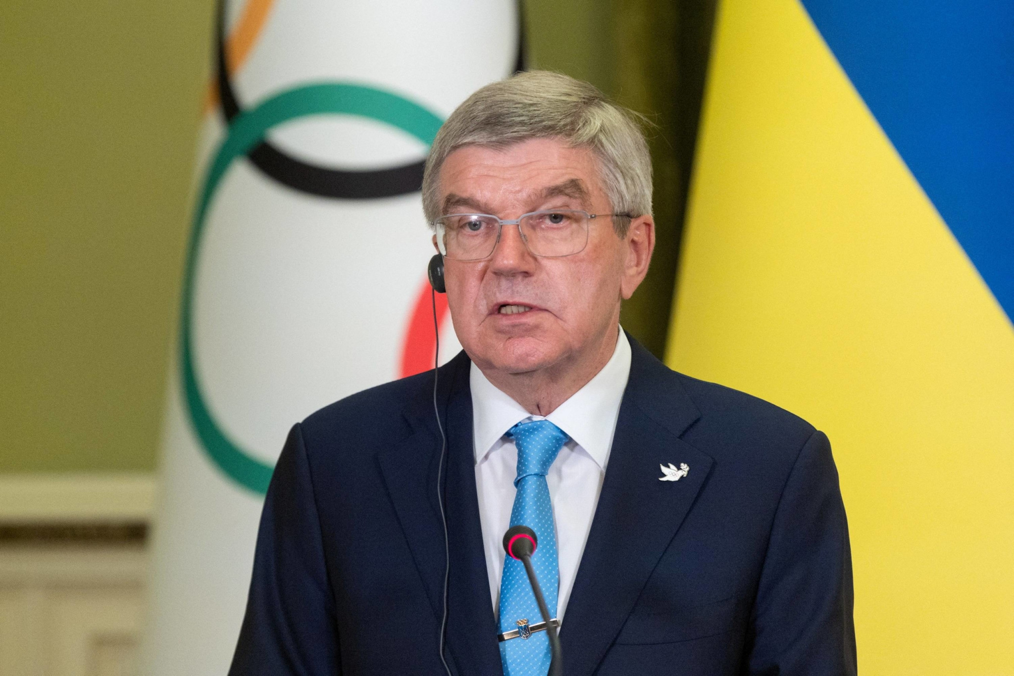 IOC President has angered Ukrainians with his plan to allow athletes from Russia and Belarus compete at next year's Olympic Games in Paris ©Getty Images