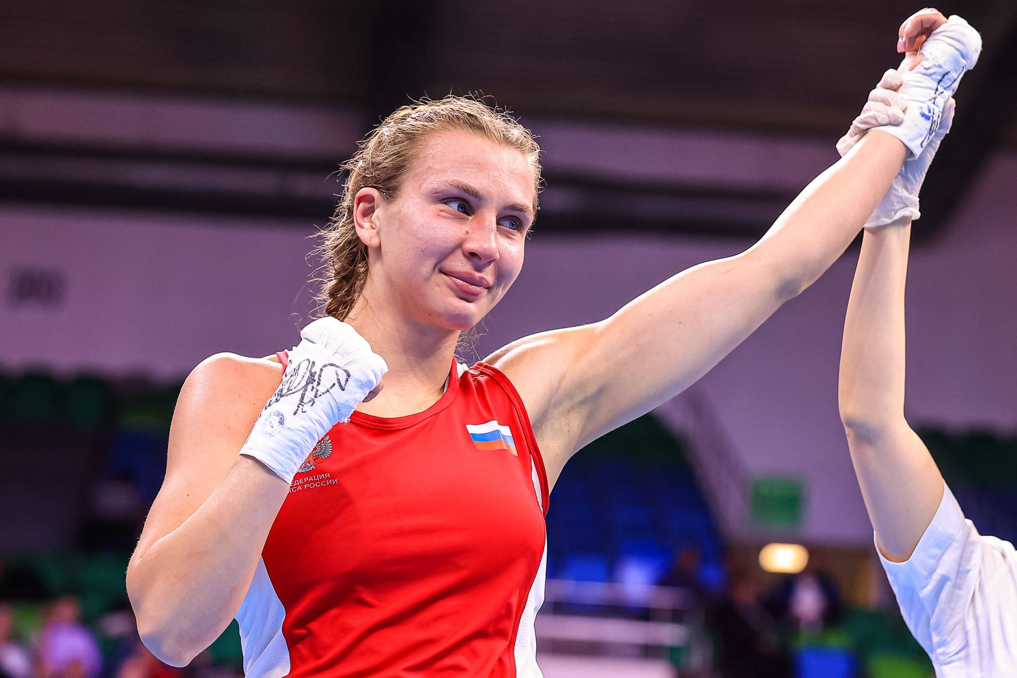 Nataliya Sychugova tasted victory in the light welterweight class but she was the only Russian boxer to win on day six ©IBA