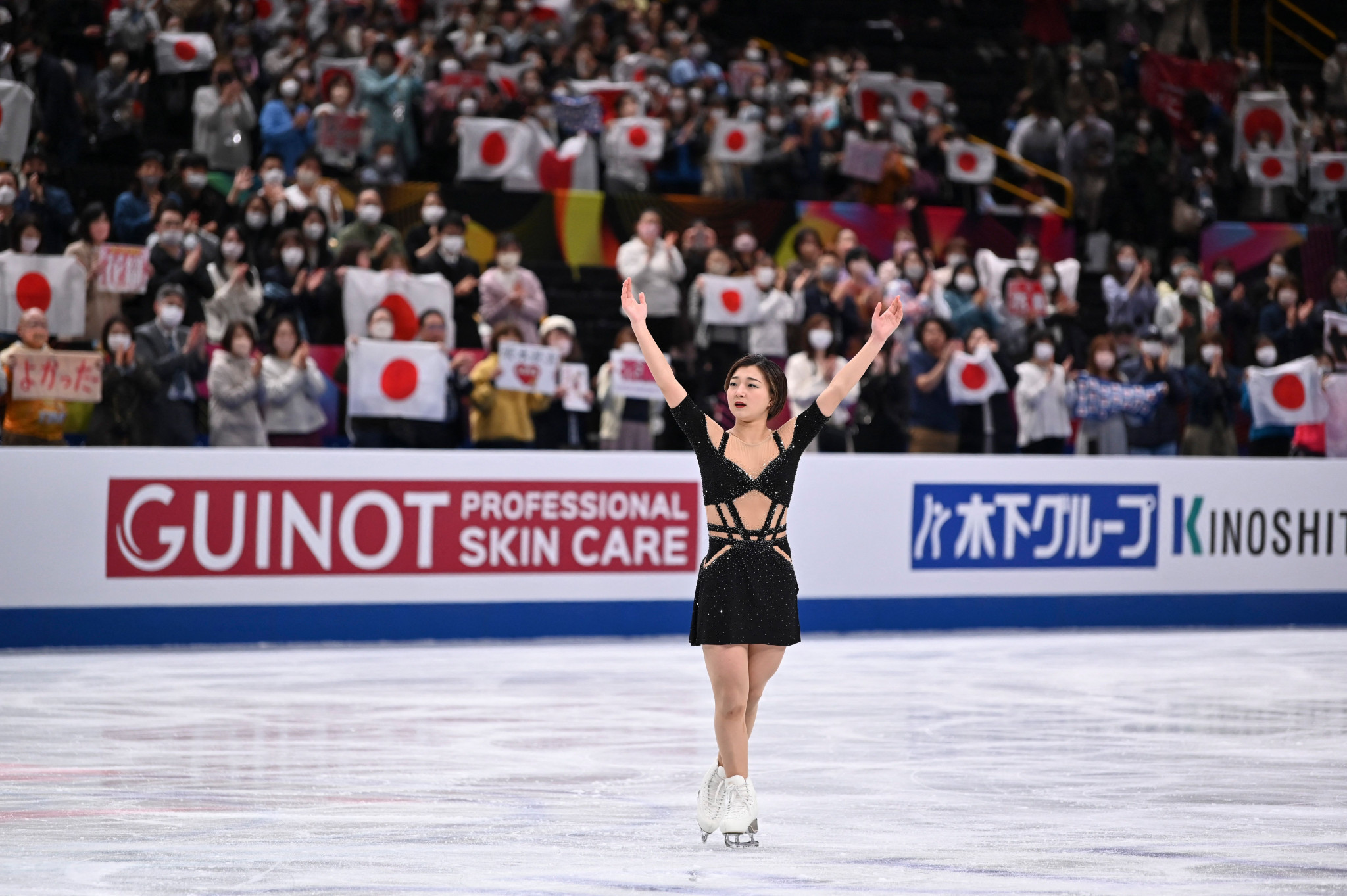 Japan's World Champion Kaori Sakamoto has a substantial lead after the short programme at the World Championships in Saitama ©Getty Images