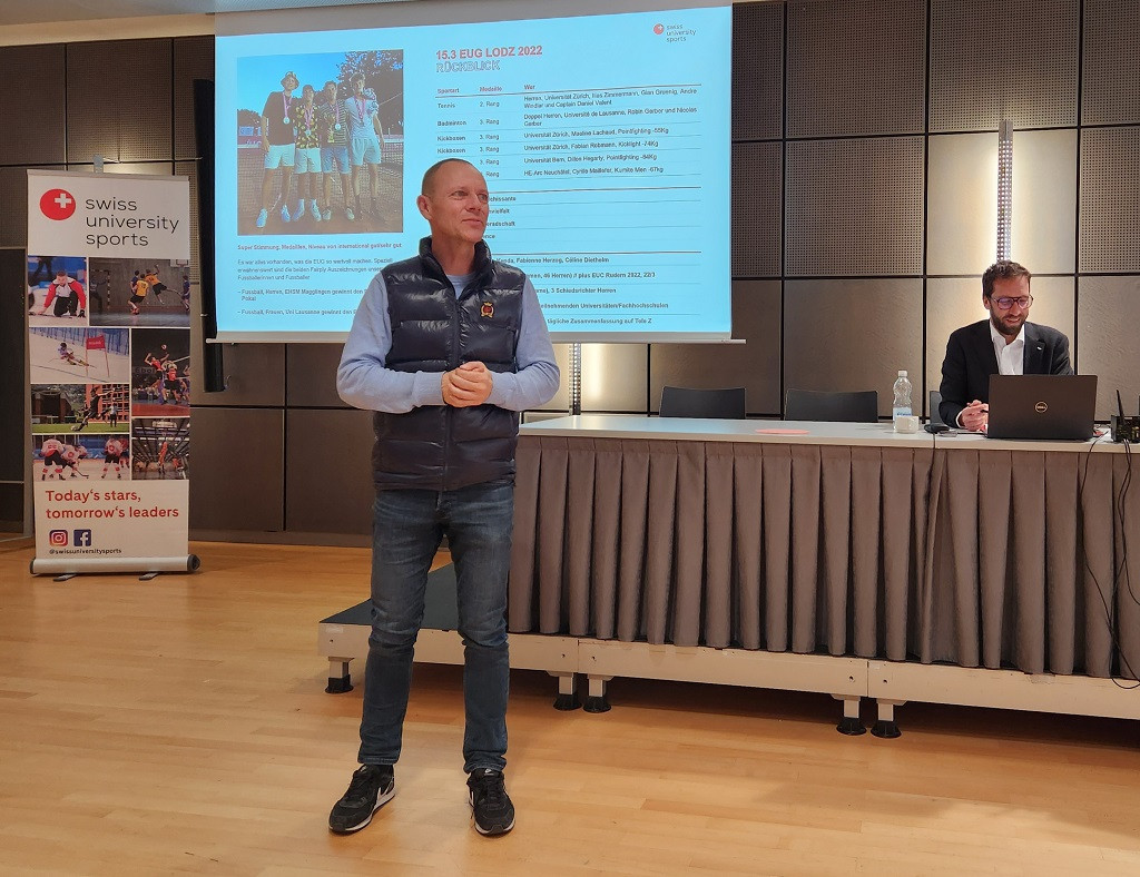 Daniel Struder gave an overview on the Lodz 2022 European Universities Games ©EUSA