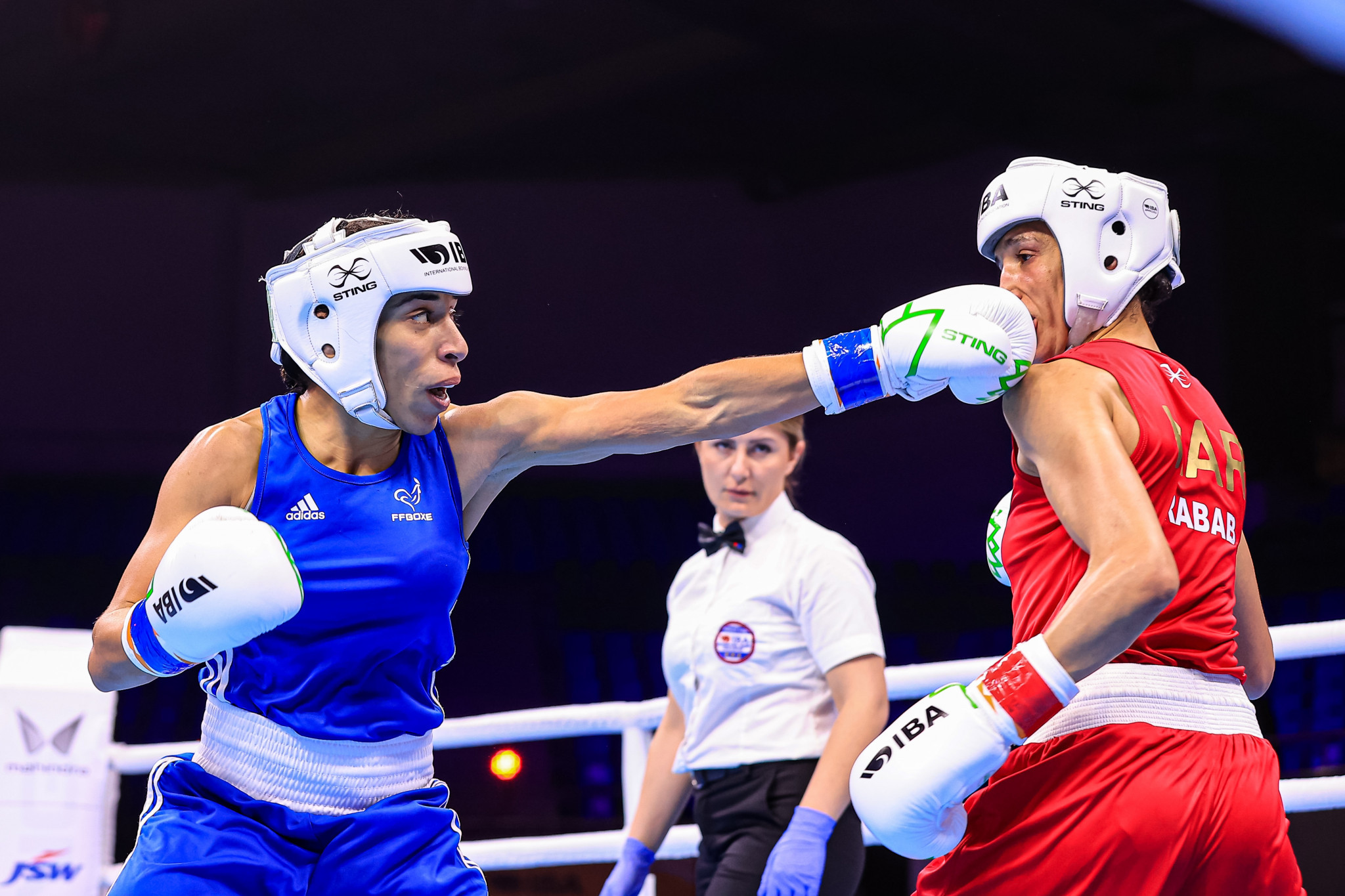 Wassila Lkhadiri defeated Rabab Cheddar of Morocco to ensure a medal for France in New Delhi ©IBA