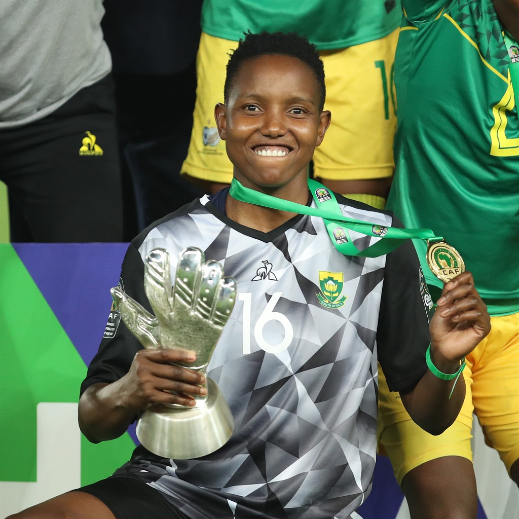 Goalkeeper Andile Dlamini, a vital member of the the South African team that won the Women's Africa Cup of Nations for the first time, was voted Sports Star of the Year at the SA Awards ©Getty Images