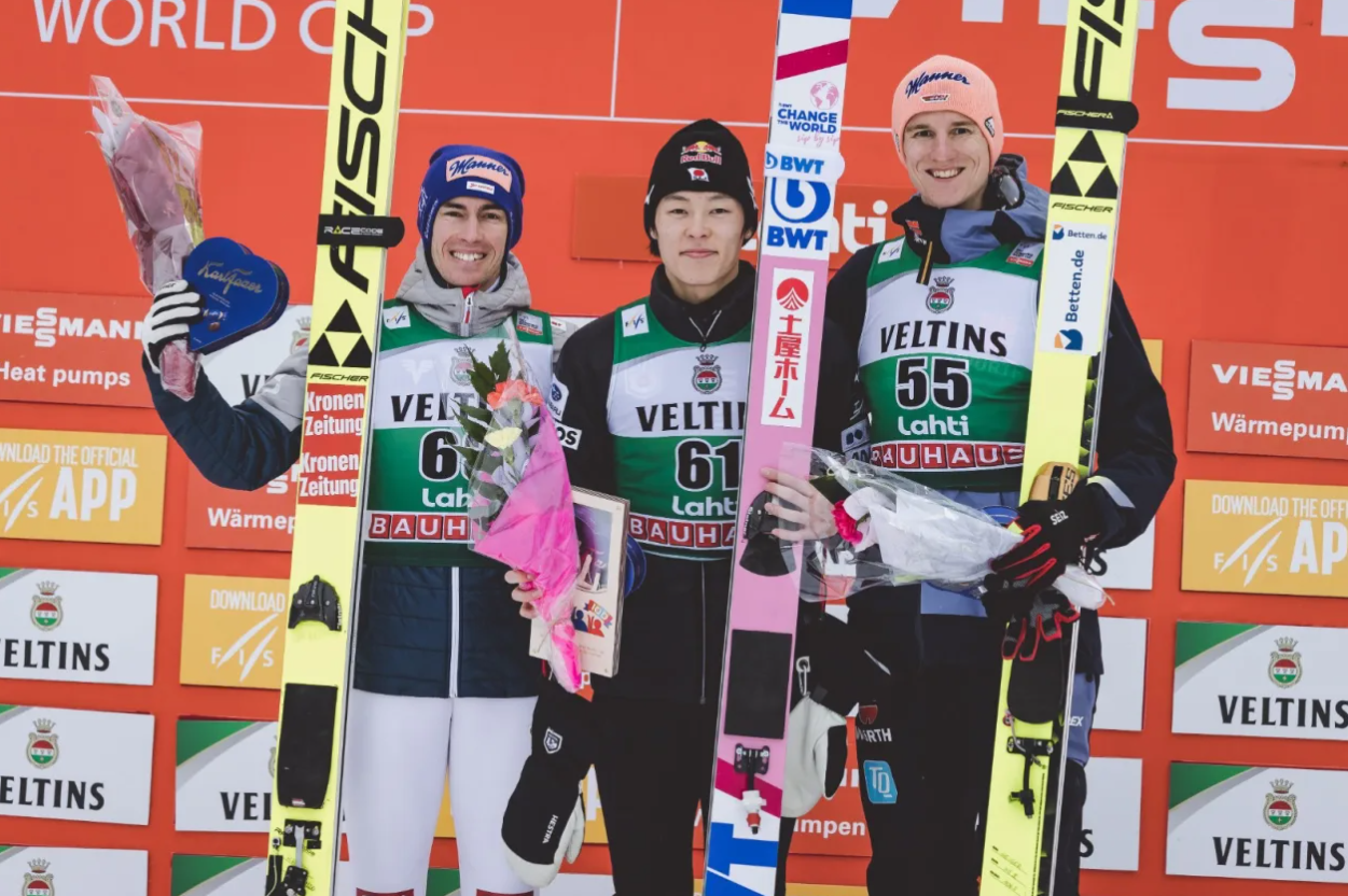 Ryōyū Kobayashi won his 30th Ski Jumping World Cup gold today in Lahti ©FIS
