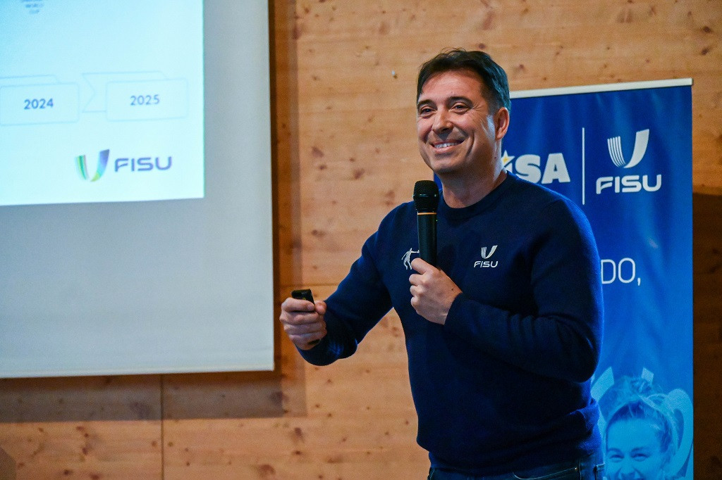 FISU sports director Juan Carlos Holgado provided details on its upcoming events at the seminar ©EUSA