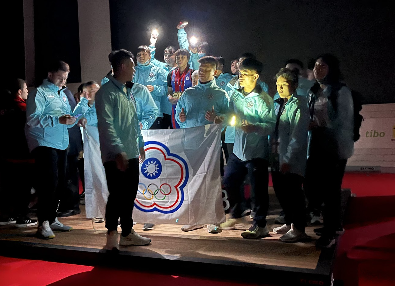 A power cut at the venue didn't deter Chinese Taipei celebrations ©ITG