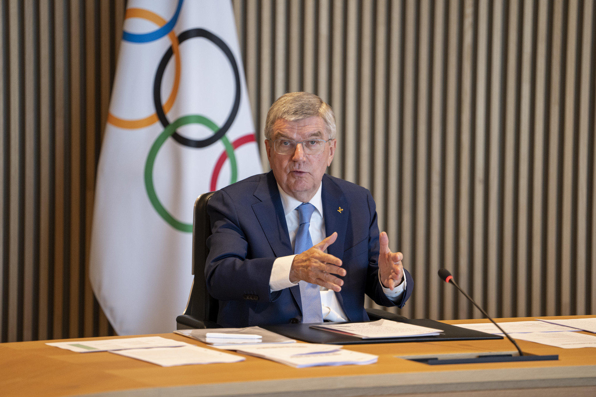 Thomas Bach and the IOC have been accused of not addressing the human rights of Ukrainians ©Getty Images