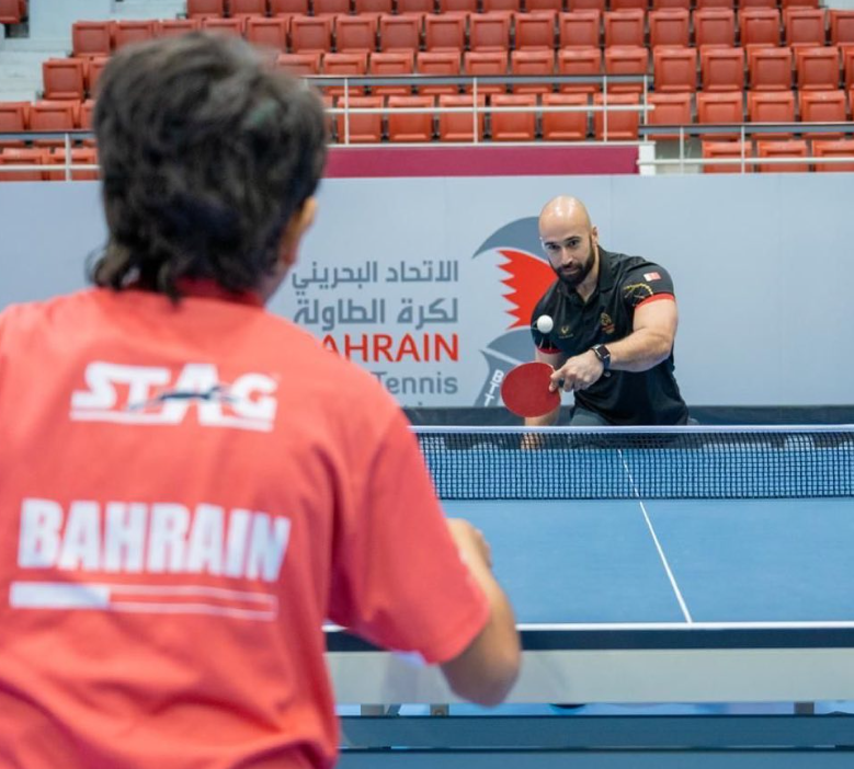 Bahrain Olympic Committee secretary general visits table tennis squad