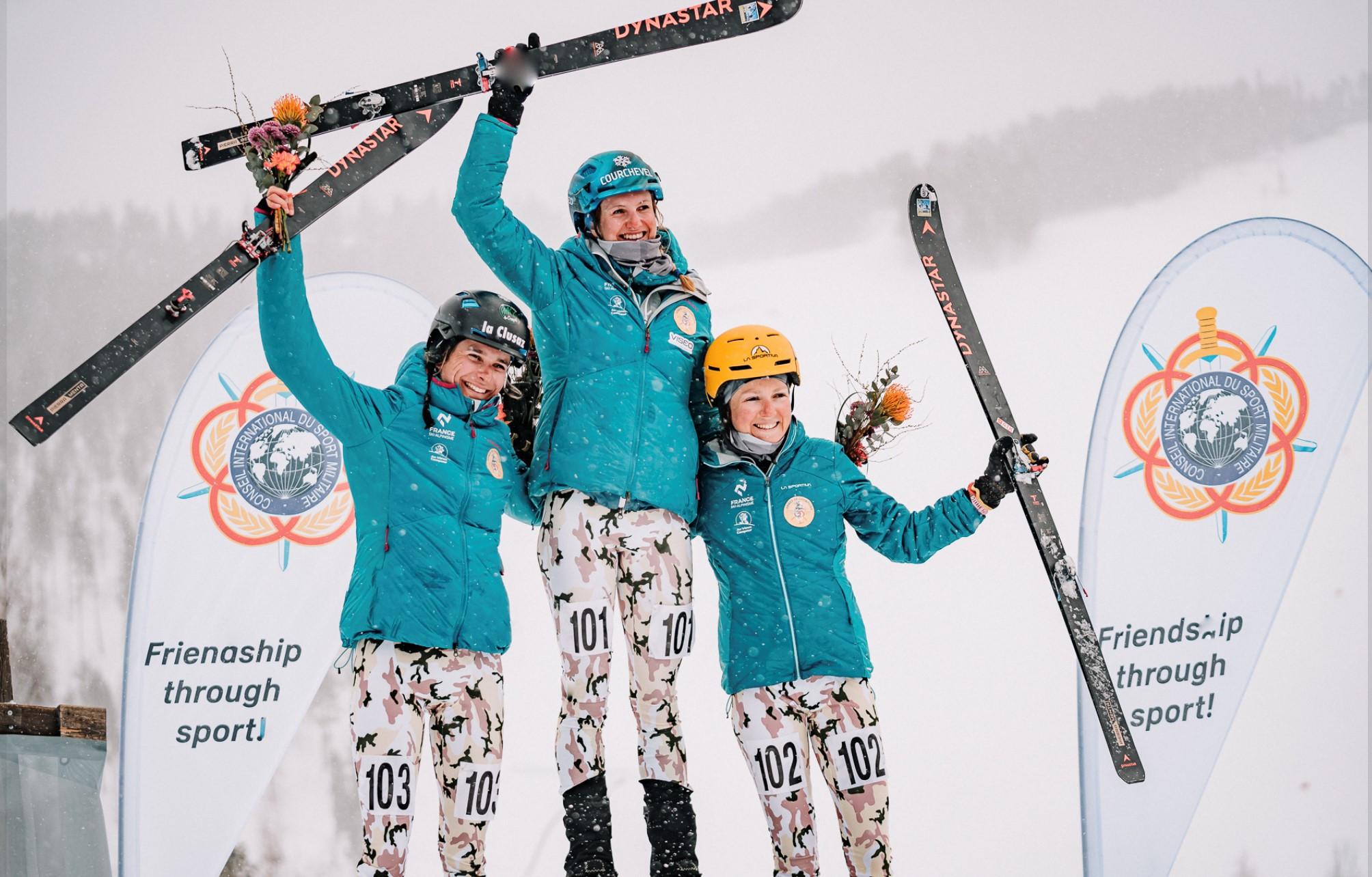 France, led by Emily Harrop, swept the podium spots at the women's individual event ©ISMF