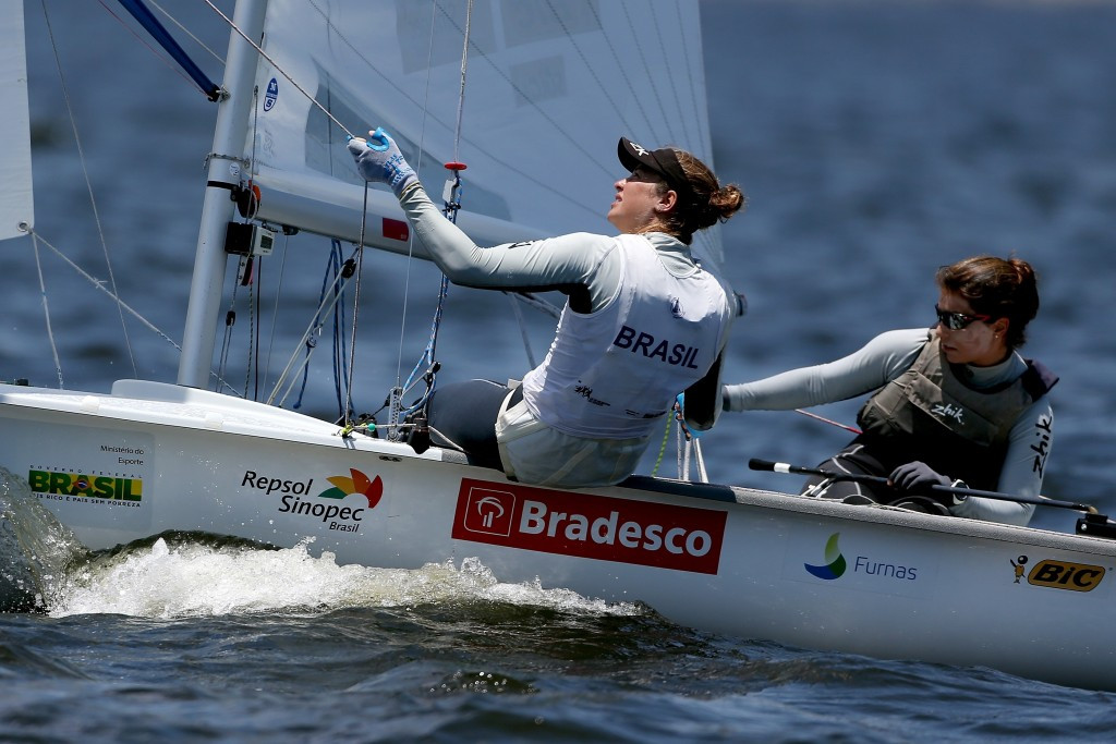 Fernanda Oliveira and Ana Barbachan have a comfortable lead in the women's 470 class