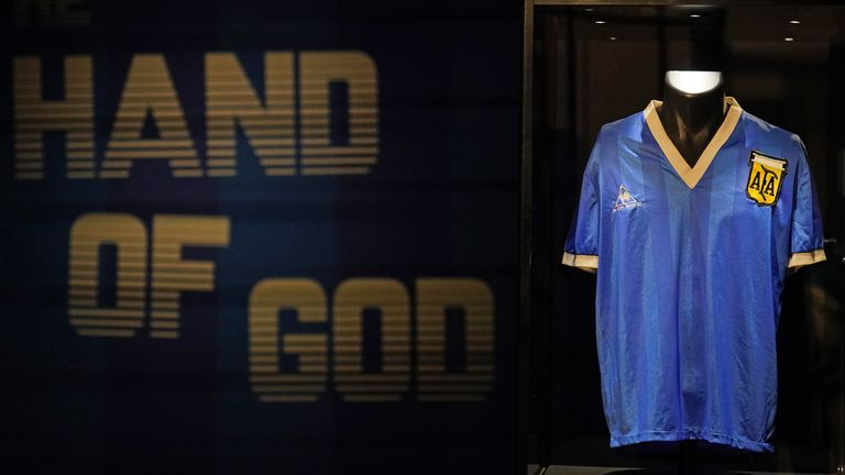 The shirt Diego Maradona wore during the 