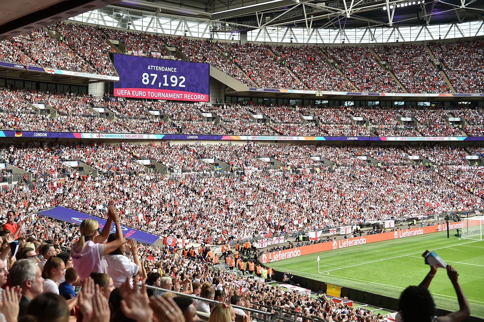 The 2022 UEFA Women’s European Championships in England smashed attendance records, including the final at Wembley Stadium ©Getty Images