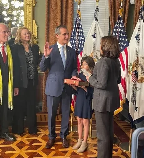 Former Los Angeles Mayor Eric Garcetti has been sworn in as the United States' new Ambassador to India ©Twitter