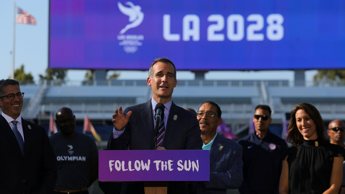 Eric Garcetti played an important role in Los Angeles being awarded the Olympic Games for a third time in 2028 ©Getty Images