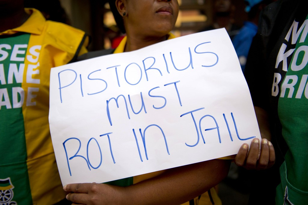 Oscar Pistorius' murder of his girlfriend Reeva Steenkamp has divided South Africa ©Getty Images
