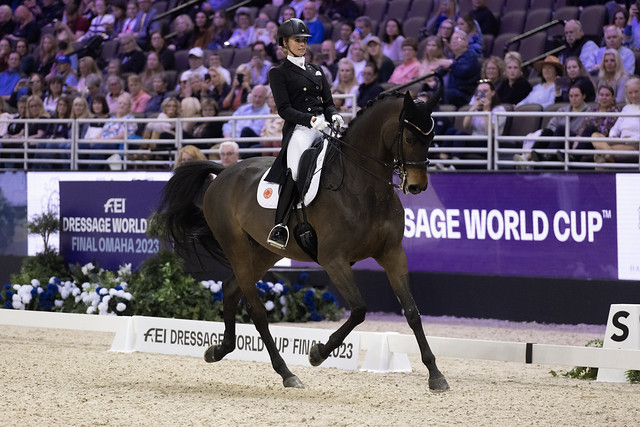 After giving birth to her second child in August, 37-year-old Jessica von Bredow-Werndl returned to make a successful defence of her FEI Dressage World Cup title on TSF Dalera BB ©FEI