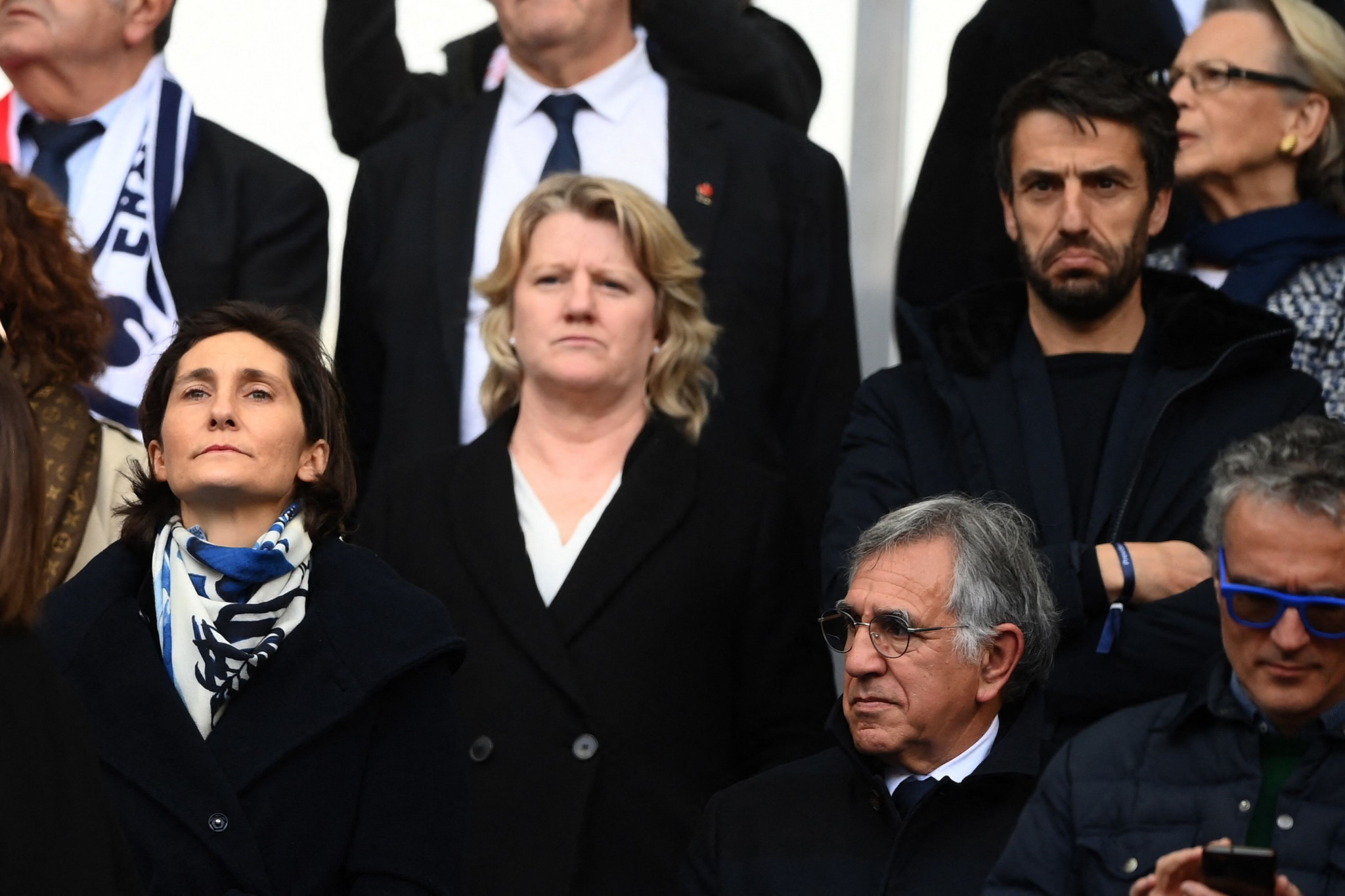Brigitte Henriques, centre, returned to work last December after taking a period of sick leave following a long-running dispute with former secretary general Didier Séminet ©Getty Images