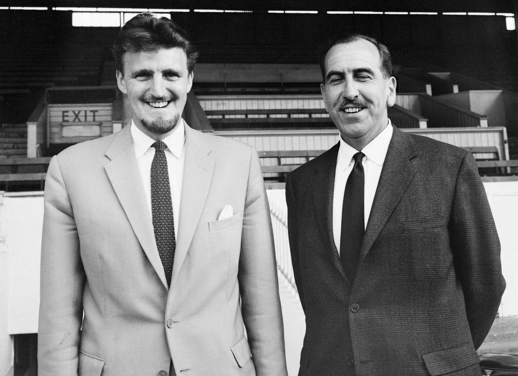 Coventry City chairman Derrick Robins, right, appointed Jimmy Hill as manager in a move which proved successful for the club ©Getty Images