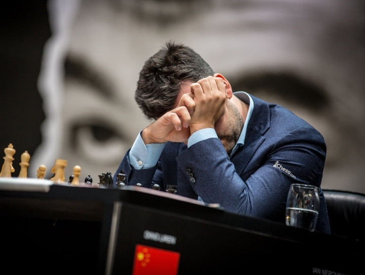 Ian Nepomniachtchi admitted he lost his focus after making a costly error to gift Ding Liren the upperhand ©FIDE