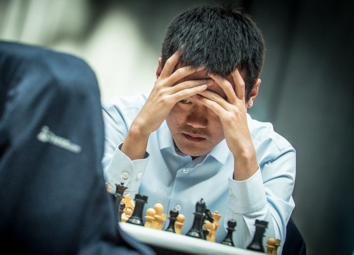 Ding Liren took advantage of an error by rival Ian Nepomniachtchi tod draw level in the FIDE World Championship Match in Astana ©FIDE