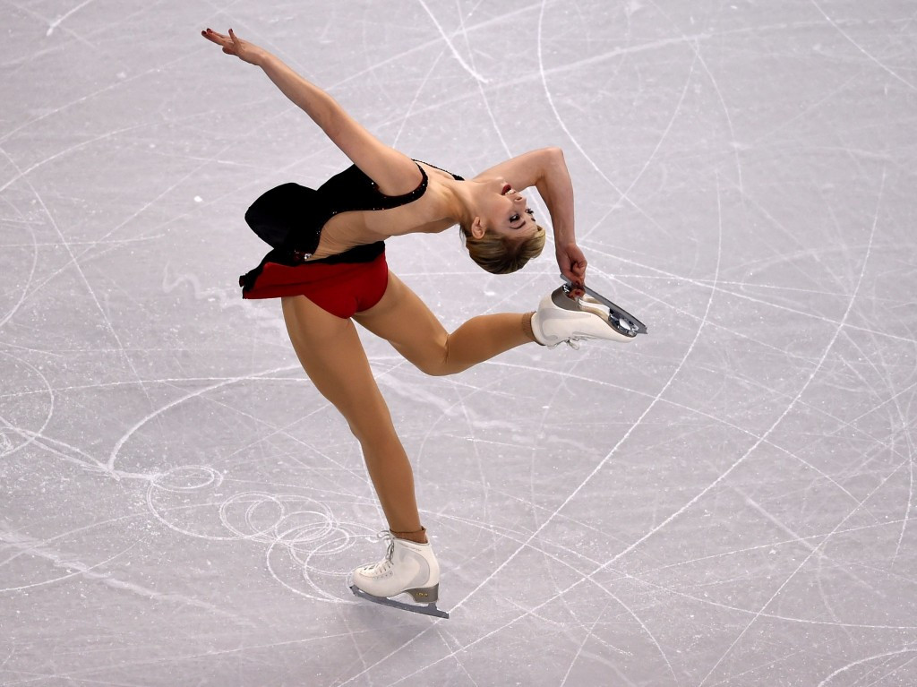 Gracie Gold leads the ladies' competition after the short programme