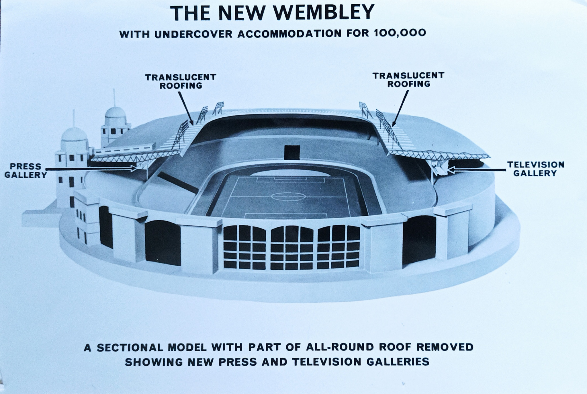 A brochure produced in 1962 describes the construction of a new roof for the stadium ©Wembley Stadium