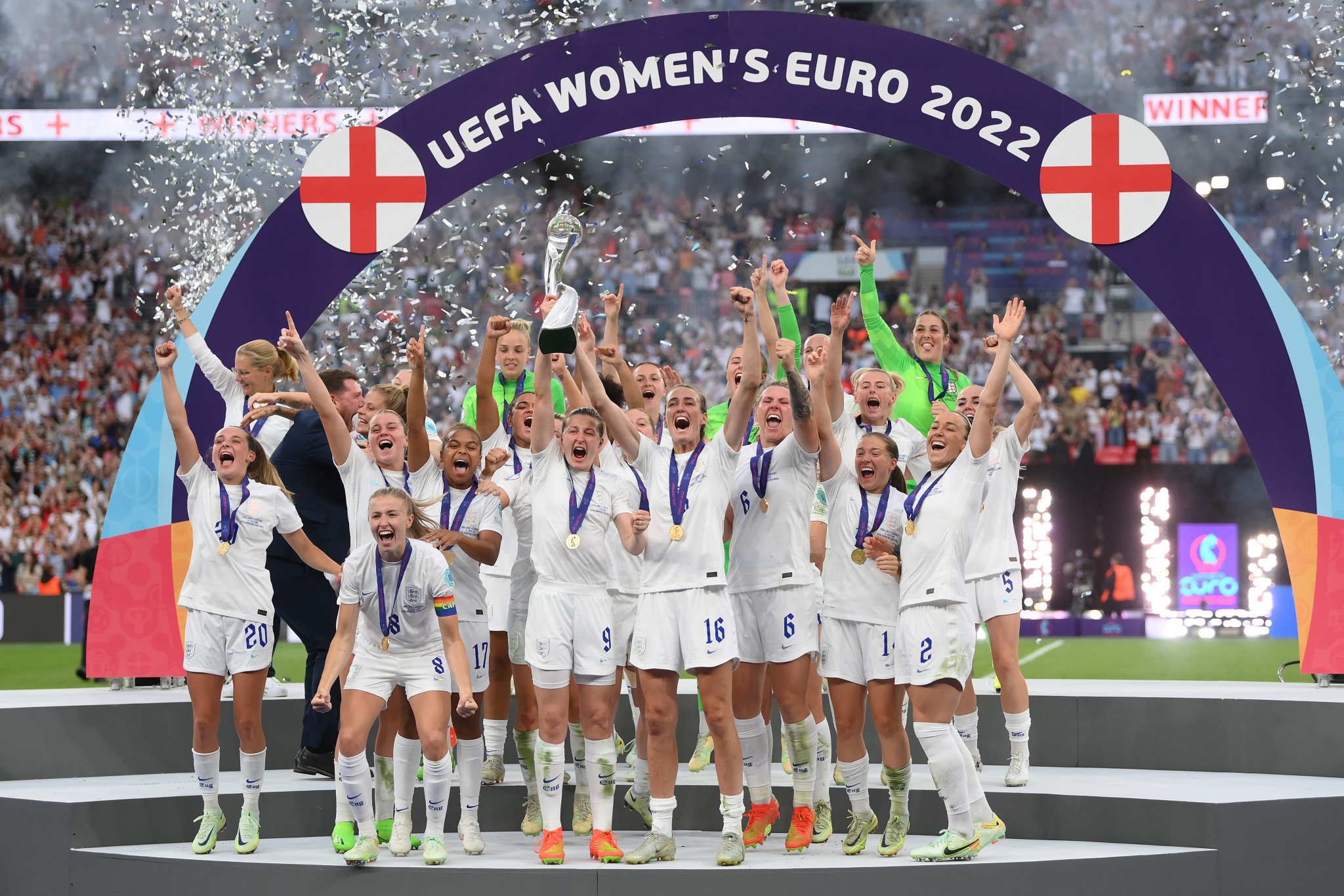 A capacity crowd watched England's women win the European Championship final at Wembley in 2022 ©Getty Images