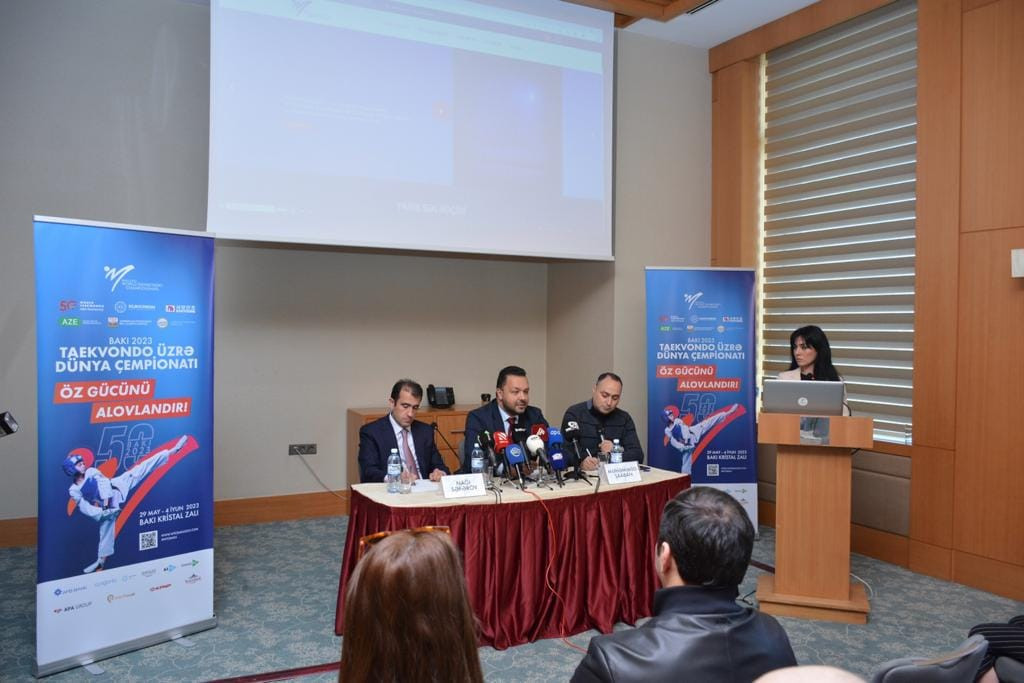 Organisers of the 2023 World Taekwondo Championships hosted a conference to provide the public with a status update ©Azerbaijan Taekwondo Federation