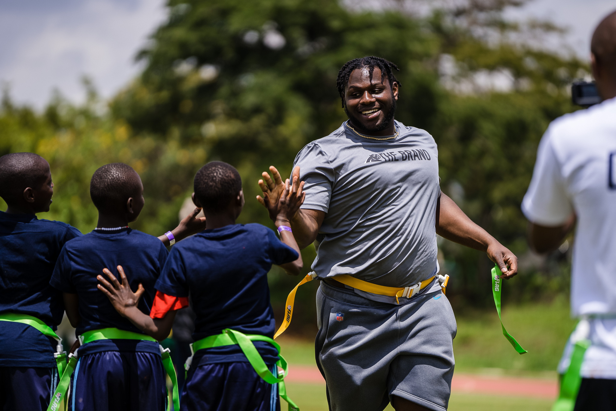 Ikem Ekwonu was one of several African NFL players that took part in the events in Kenya ©NFL