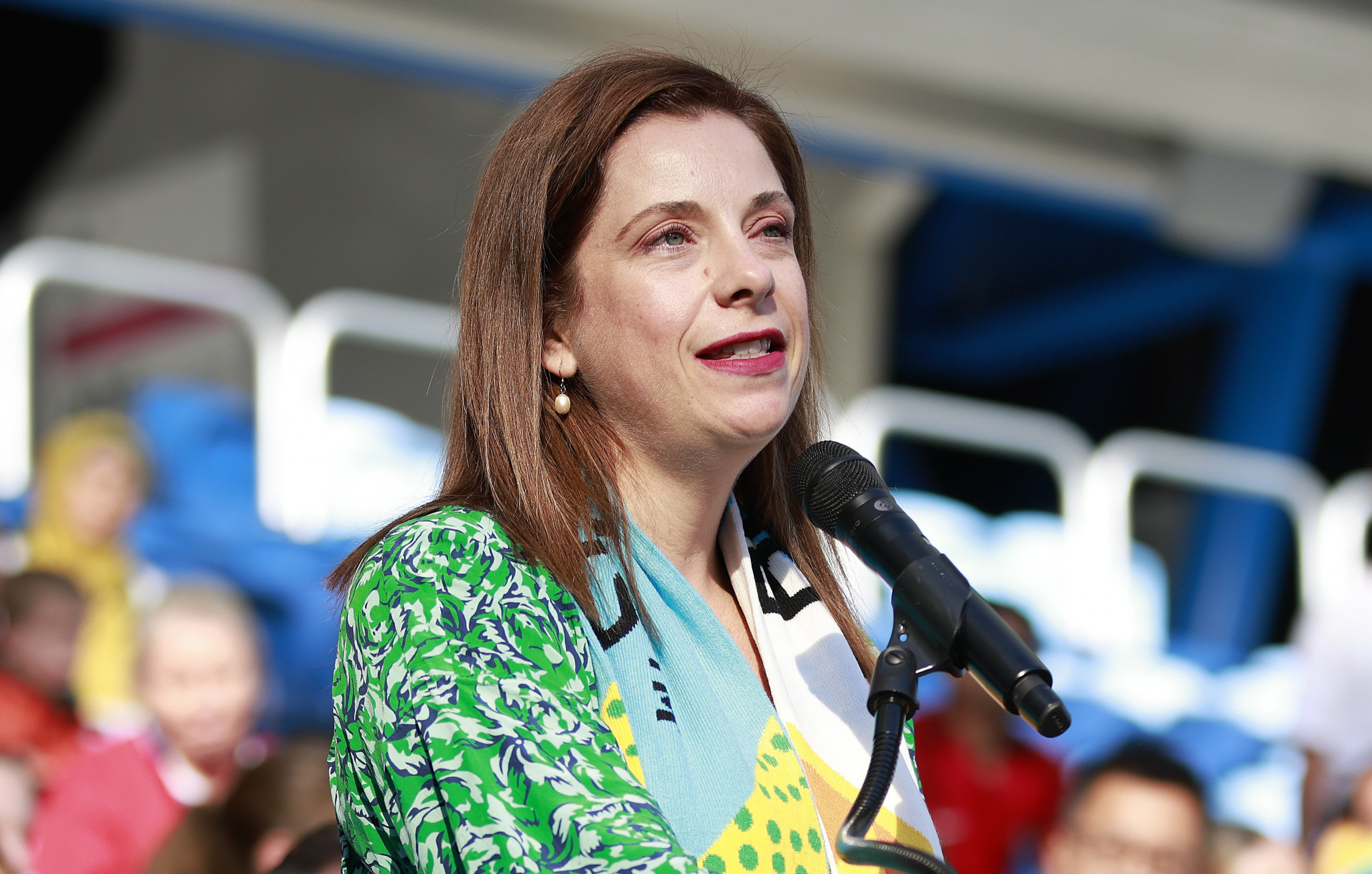 Australian Sports Minister Anika Wells spoke on the opening day of the Step Up Oceania Conference in Brisbane ©Getty Images