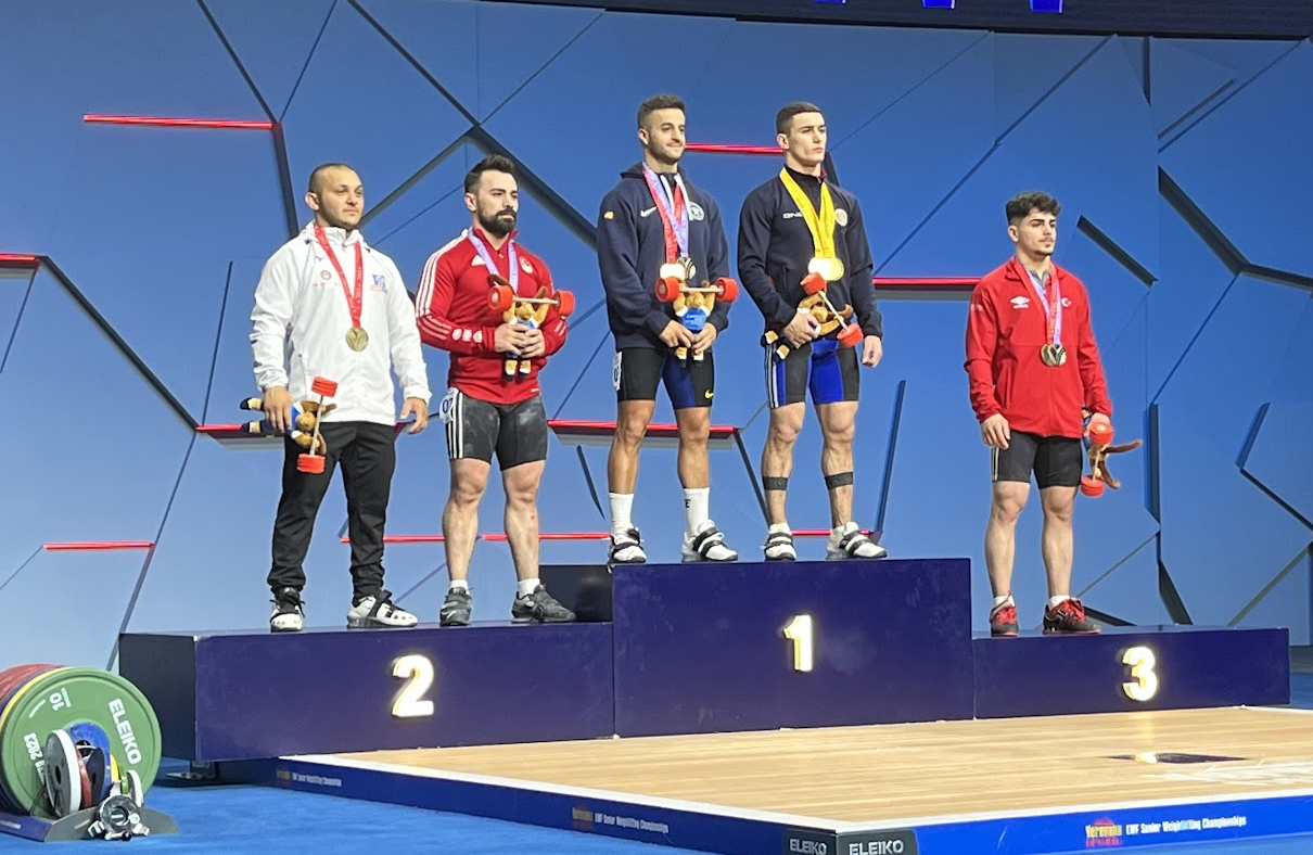 The podium for the men's 67 kilograms category ©Brian Oliver   