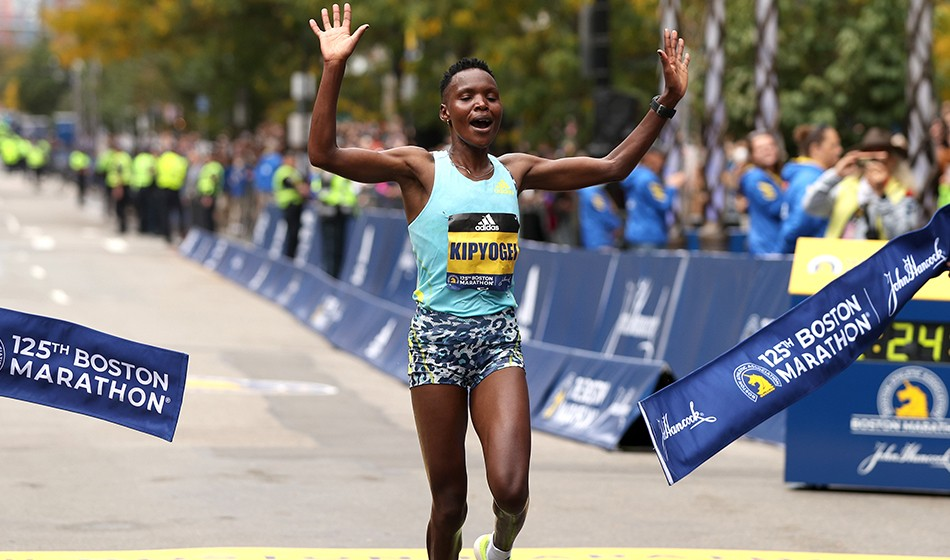 Kenya's Diana Kipyokei, winner of the 2021 Boston Marathon, is among the athletes banned by the AIU for tampering ©Getty Images