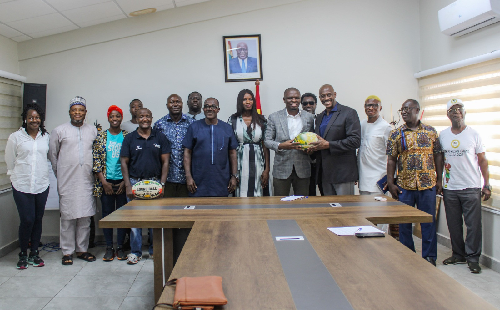 Rugby Africa sent a multi-national delegation to Accra to view progress in constructing the new rugby stadium for the African Games ©Rugby Africa