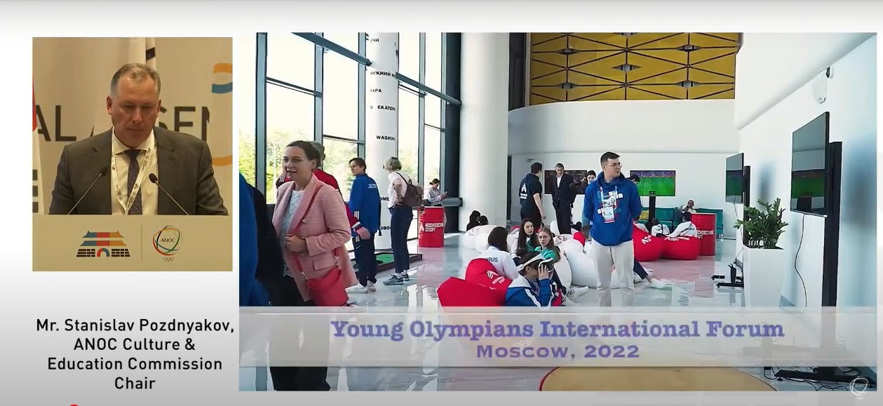 ROC President Stanislav Pozdnyakov delivered a controversial presentation at the ANOC General Assembly last year featuring videos from the International Forum of Young Olympians in Moscow ©ANOC