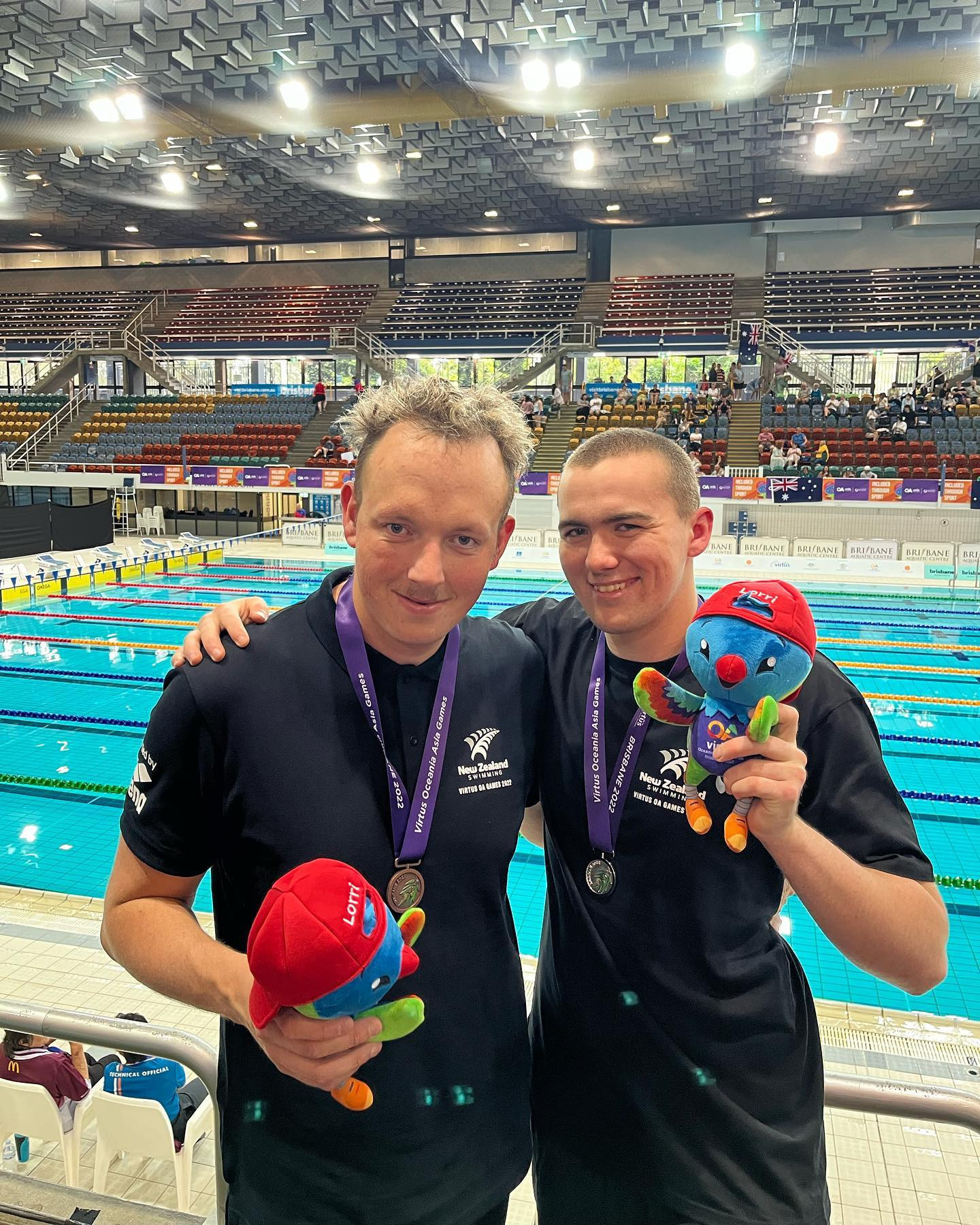 Tate Pichon, left, and Lance Dustow, right, will be competing in the II-3 swimming event at the Virtus Global Games ©Paralympics New Zealand