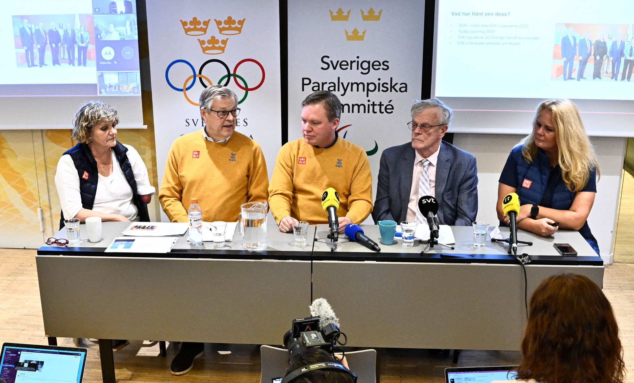 Hans von Uthmann, second left, will serve the remainder of Mats Årjes' term for two years before another election ©Getty Images
