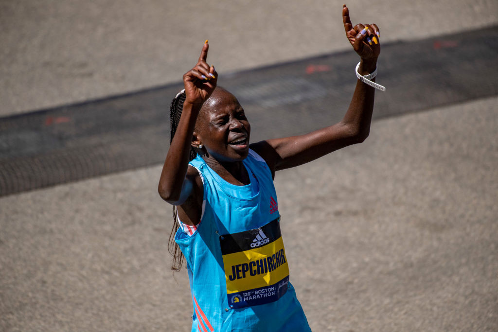 Kenya's Peres Jepchirchir, who beat compatriot and world record holder Brigid Kosgei to gold at the Tokyo 2020 Olympics, will race her rival again for only the second time in tomorrow's TCS London Marathon ©Getty Images