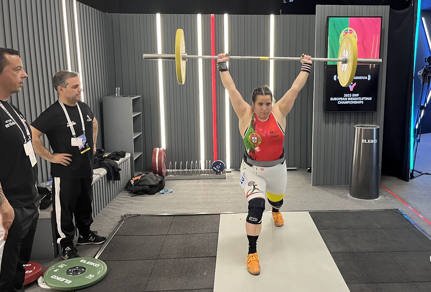 Fourth-placed Jessica Almeida put in a good performance for Portugal given that, at 29, she had never lifted in an international competition before ©Brian Oliver