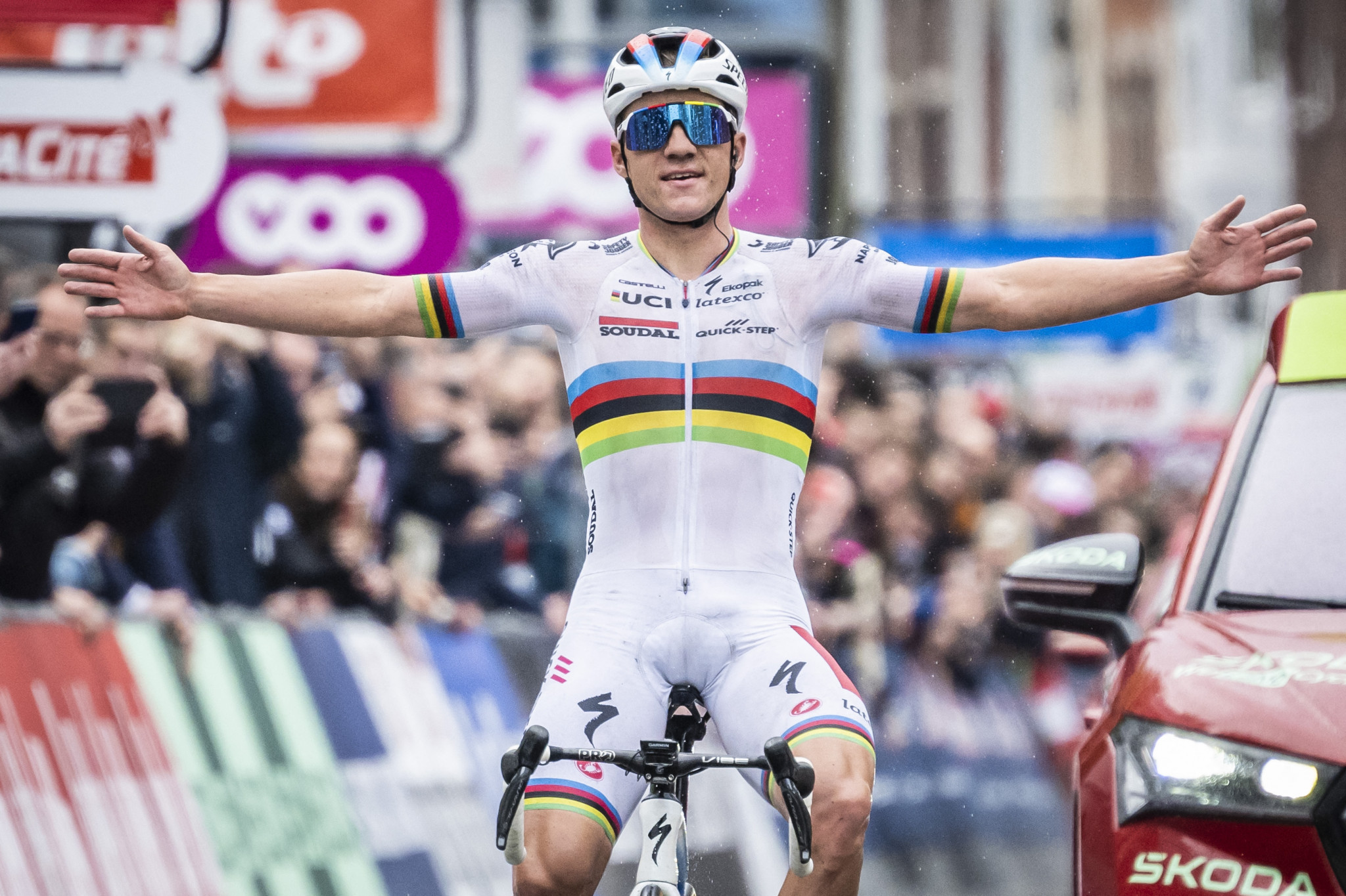 Evenepoel clinches Liège-Bastogne-Liège win after Pogačar crash leaves him in doubt for Tour de France