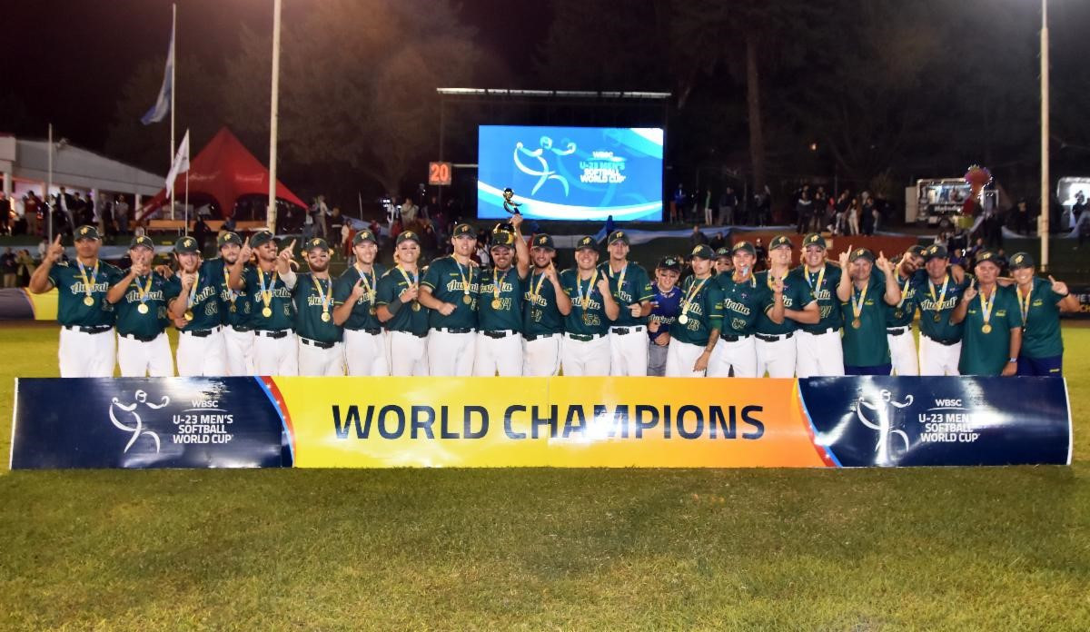 Australia beat Japan 1-0 to win the WBSC Under-23 Men's Softball World Cup ©WBSC