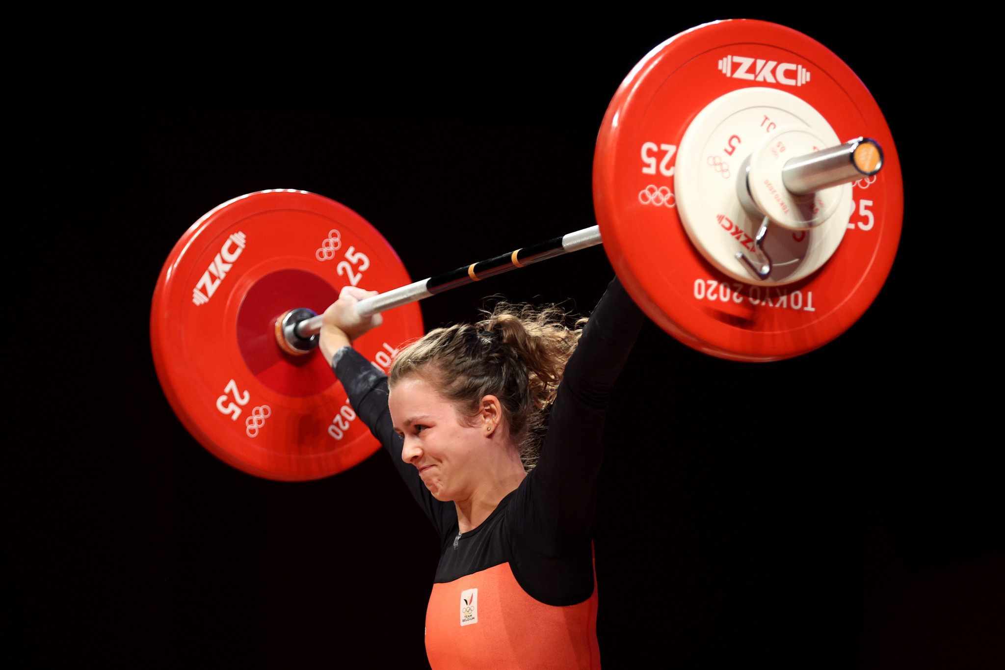 Belgium's Nina Sterckx is among several weightlifters about IWF rules which mean they must wear a bra when they weigh-in ©Getty Images