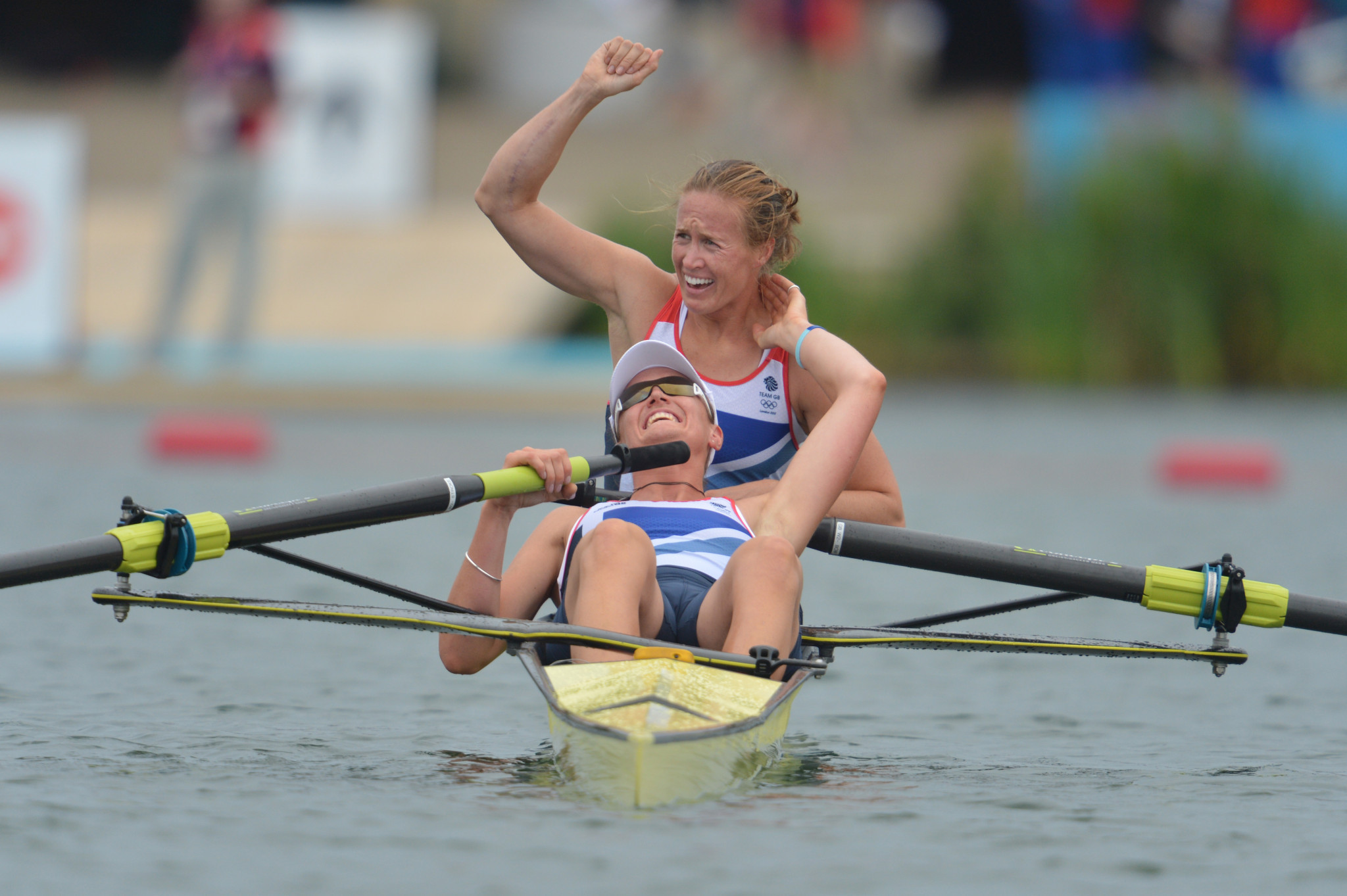 Helen Glover won the first of her two Olympic gold medals, with Heather Stanning in the coxless pairs, at London 2012 ©Getty Images