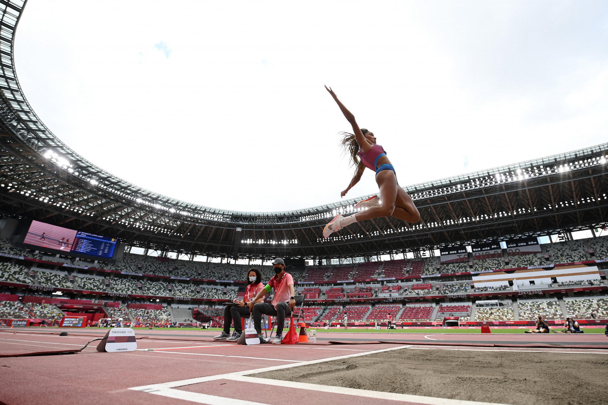 Tara Davis-Woodhall had finished sixth in the long jump at Tokyo 2020 ©Getty Images