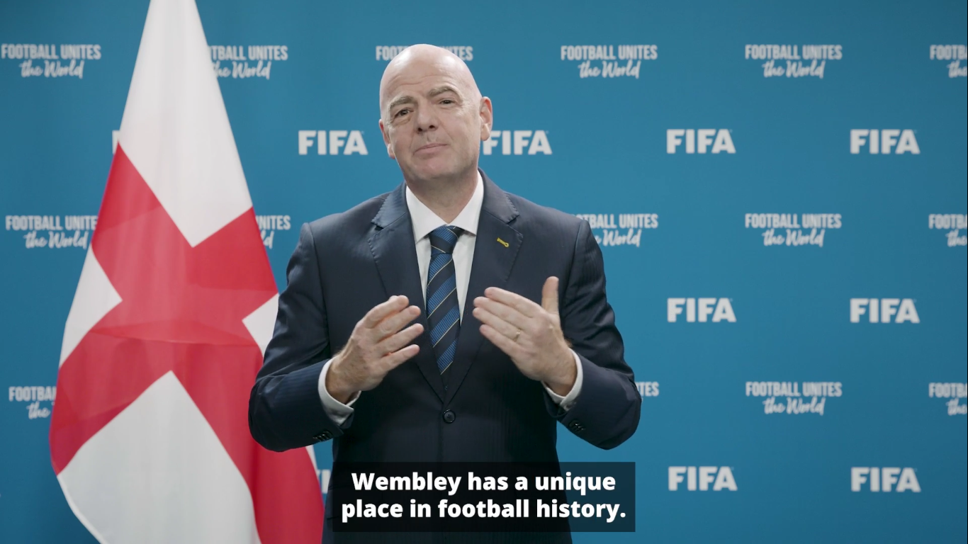 FIFA President Infantino hails greatest moment in Wembley's history as celebrates centenary