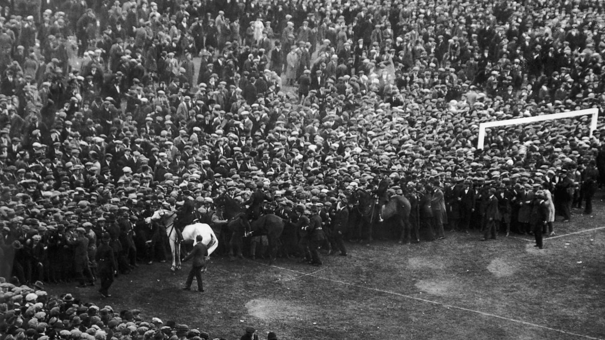 The first football match at Wembley Stadium took place on April 28 in 1923 when it is estimated more than 200,000 fans turned up for the FA Cup final between Bolton Wanderers and west Ham United Wembley Stadium celebrates its first century ©Getty Images