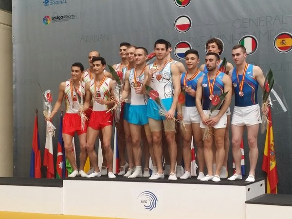 Russia swept both double mini trampoline team event titles