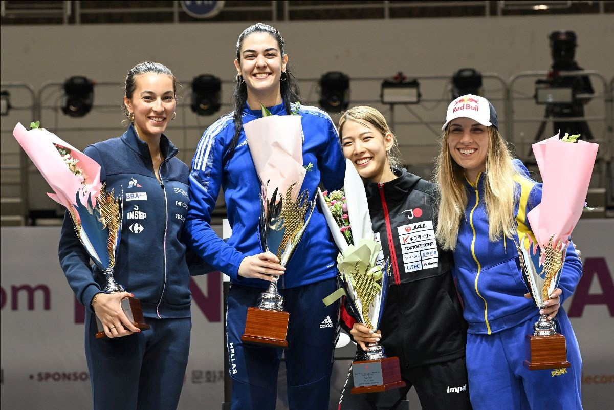 Greece’s Theodora Gkountoura, second from left, claimed women's gold in Seoul ©FIE