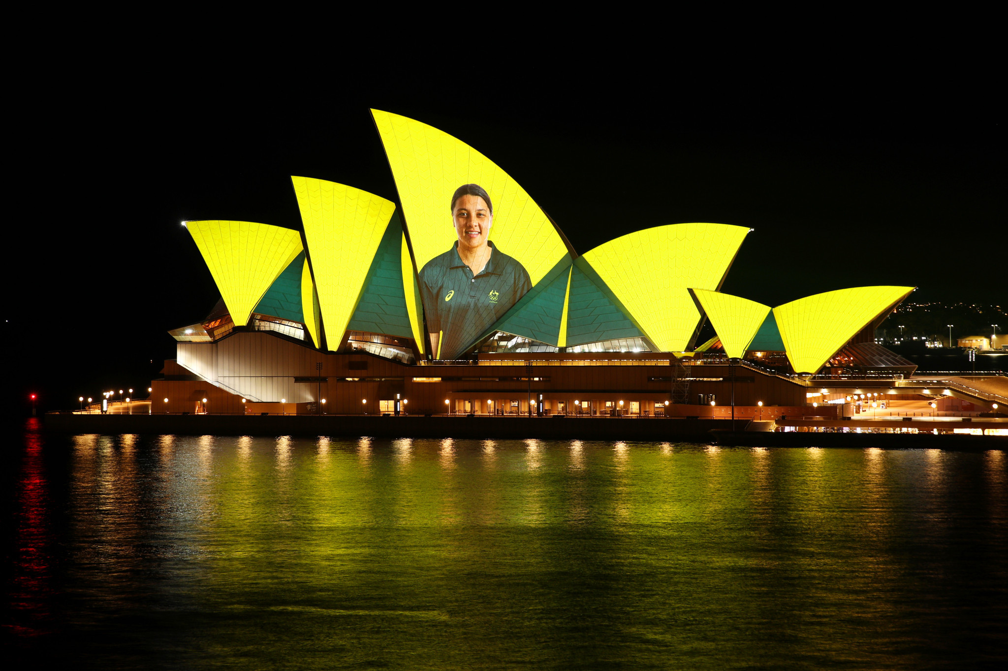 Sam Kerr's image has been projected onto the Sydney Opera House in recognition of her achievements in football ©Getty Images