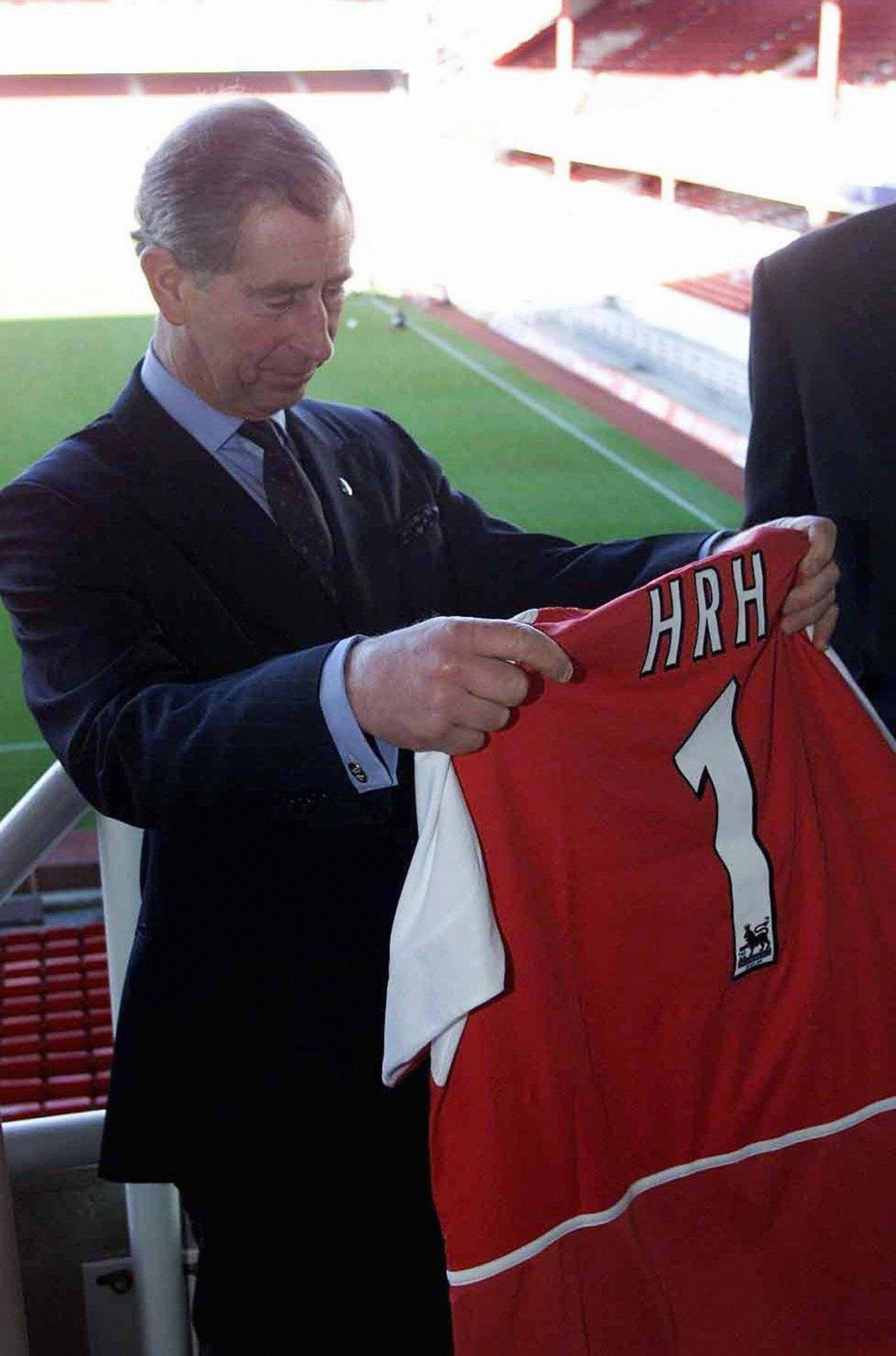 In 2003 Prince Charles was presented with a personalised Arsenal shirt to commemorate the work of the Prince's Trust ©Getty Images 