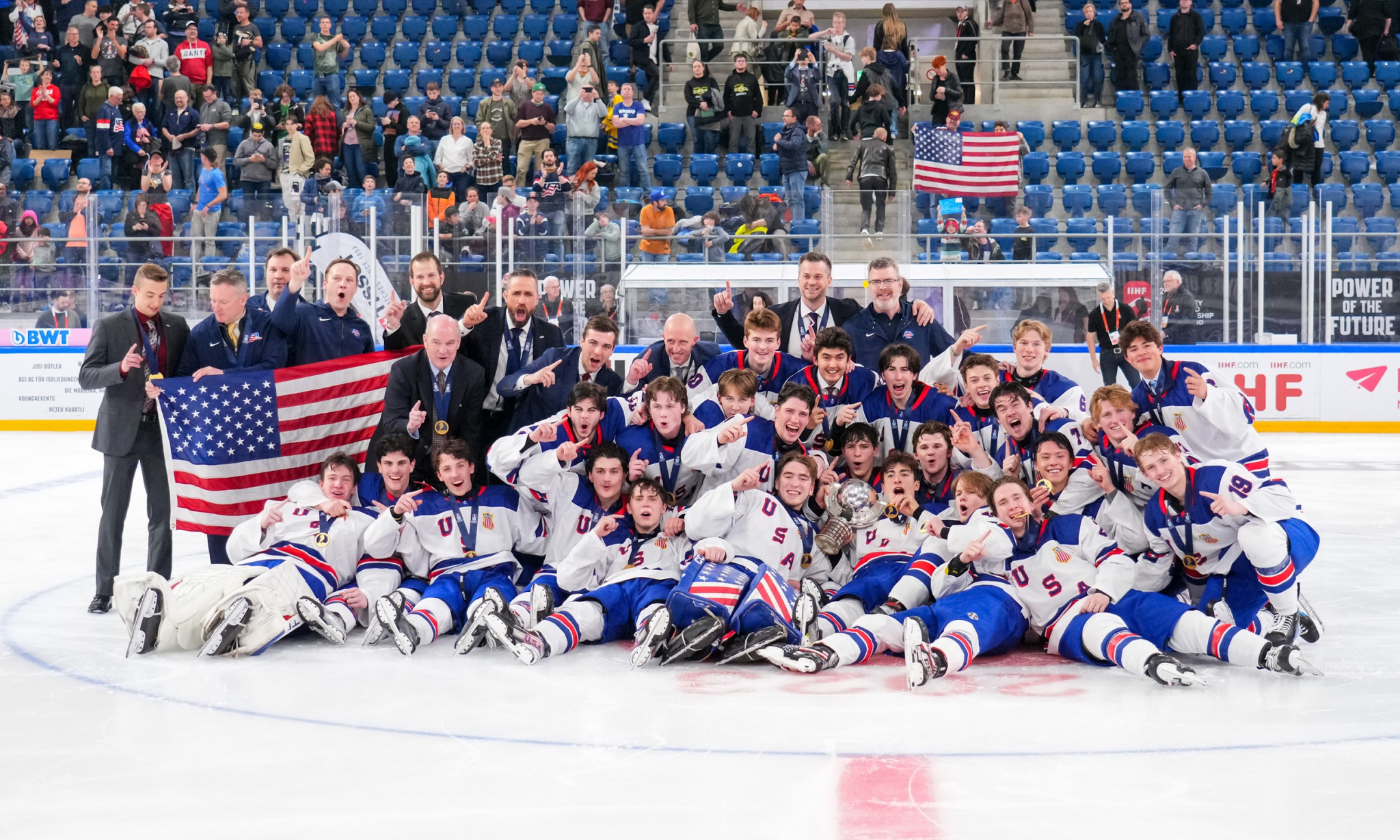The United States have won the IIHF Under-18 World Championship for an 11th time with victory in Basel ©USA Hockey