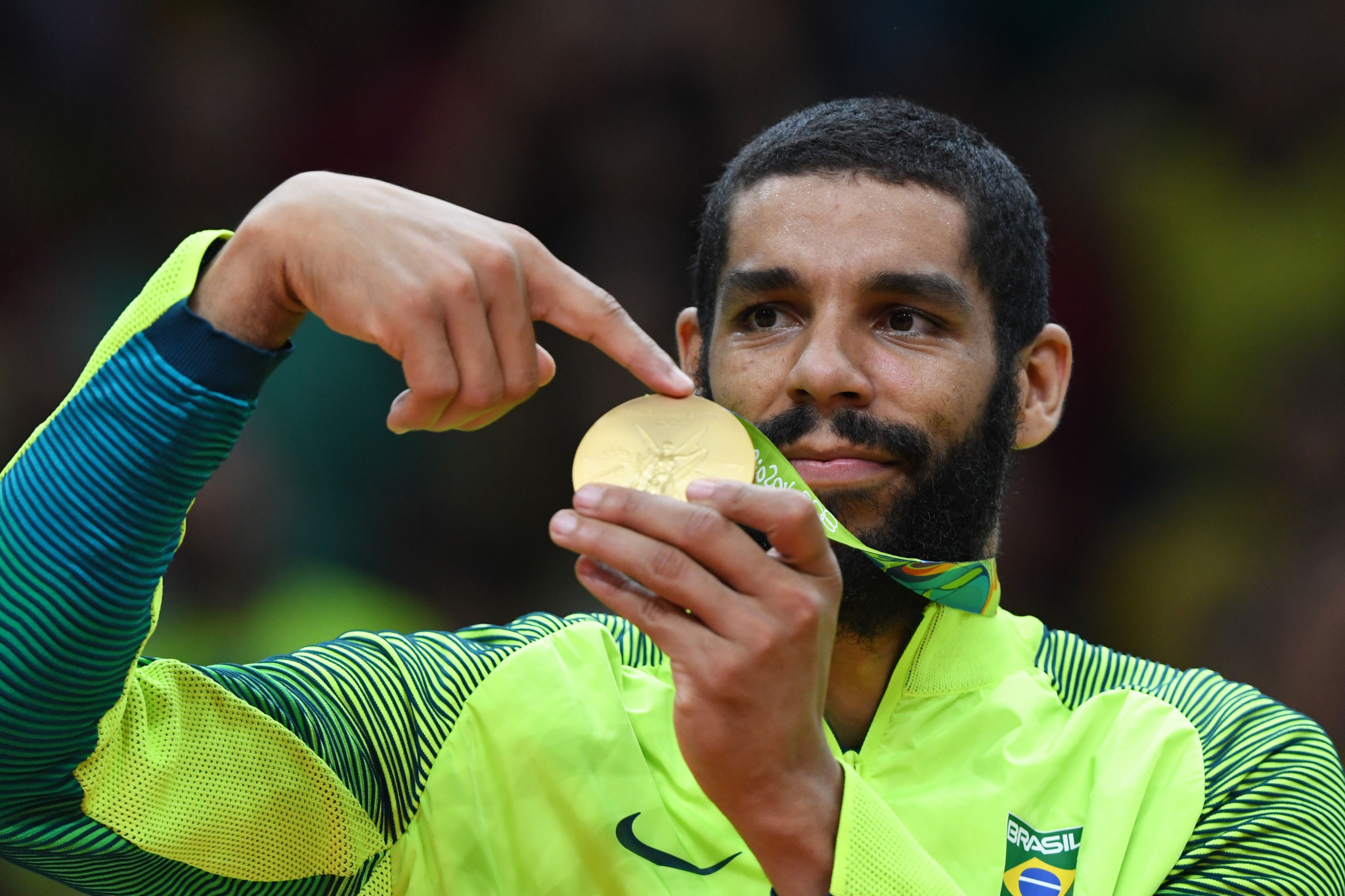 Brazilian Olympic volleyball gold medallist Wallace Leandro de Souza has been banned for five years for inciting violence against the President on social media ©Getty Images